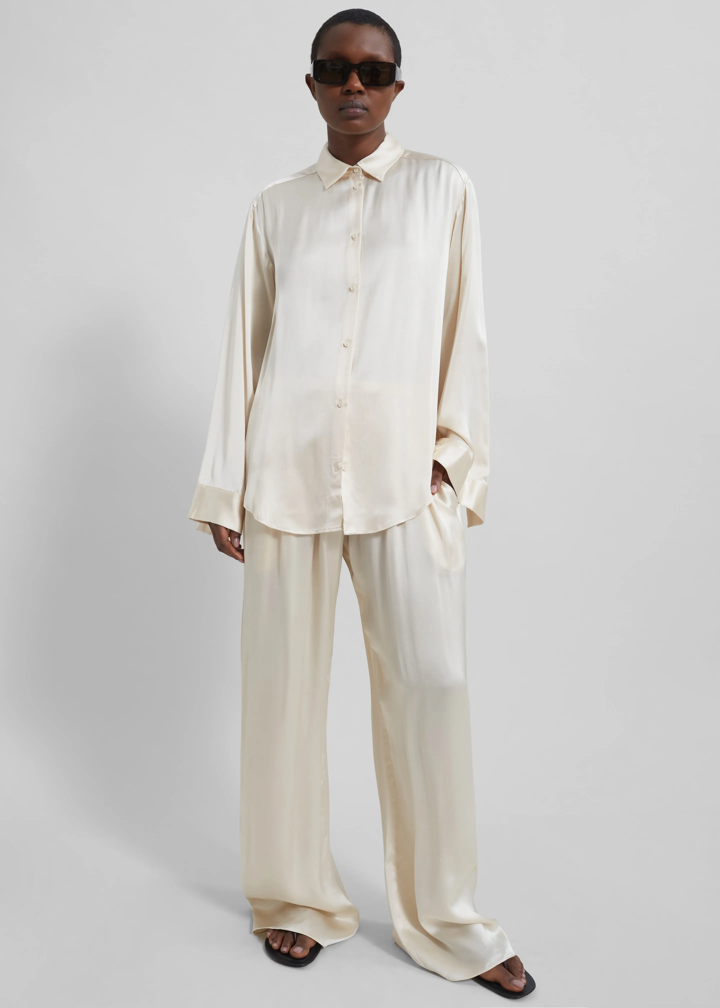 Matteau Satin Shirt - Ivory sold by Frankie Shop product image thumbnail 2