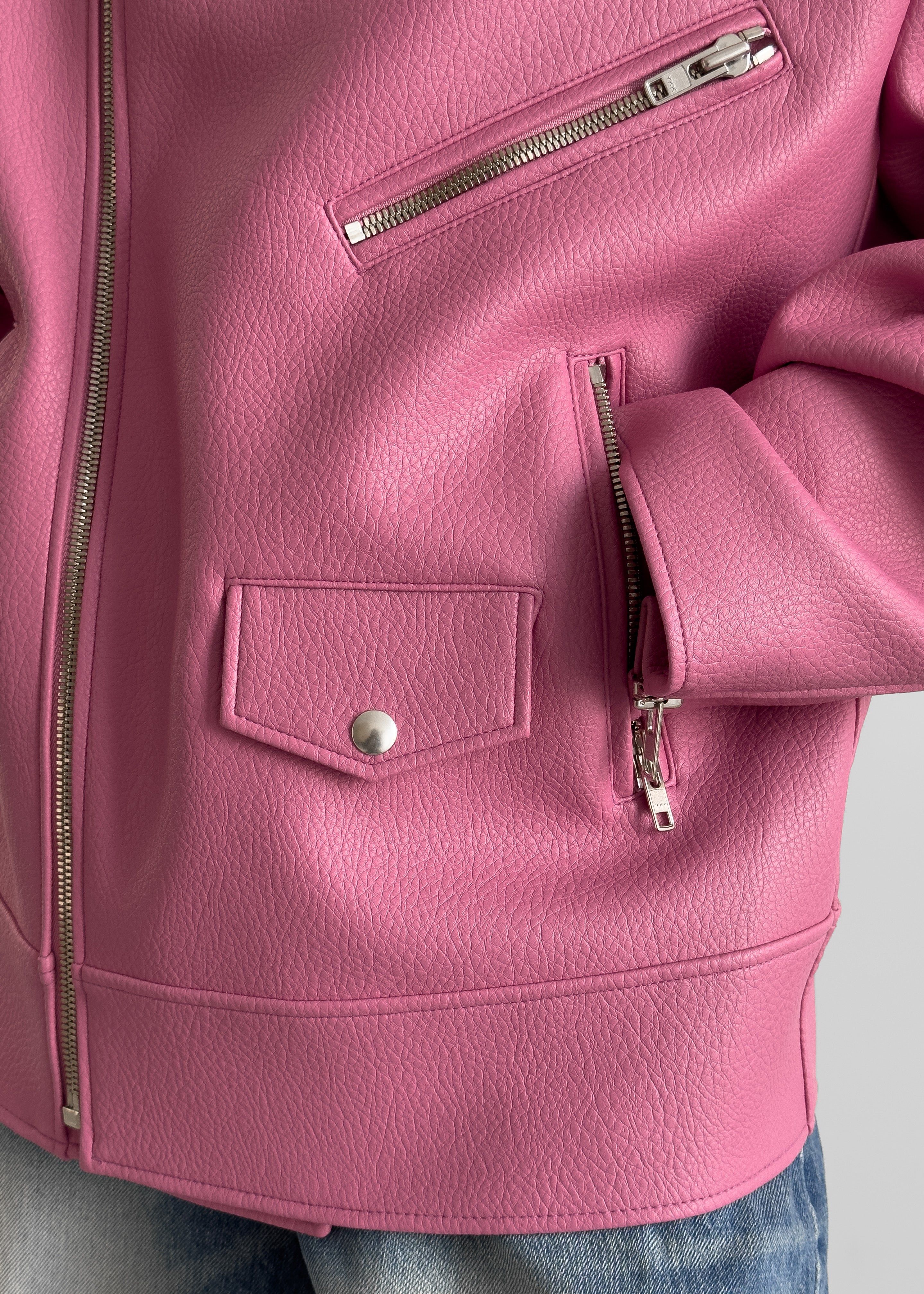 Chicago Oversized Perfecto Jacket - Pink sold by Frankie Shop product image thumbnail 9