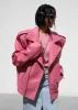 Chicago Oversized Biker Jacket - Pink sold by Frankie Shop