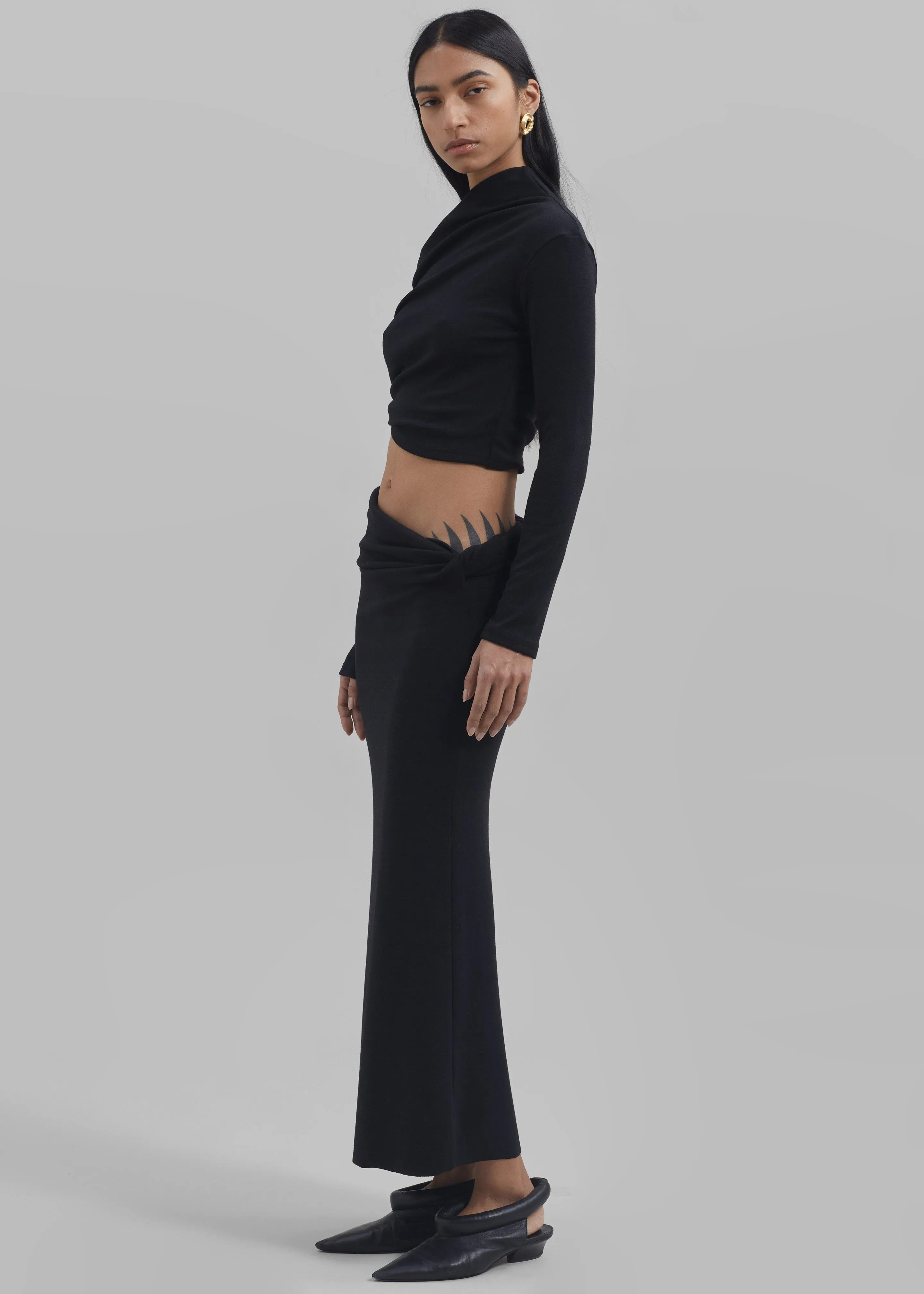 Margot Asymmetric Skirt - Black sold by Frankie Shop