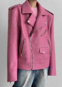 Chicago Oversized Perfecto Jacket - Pink sold by Frankie Shop