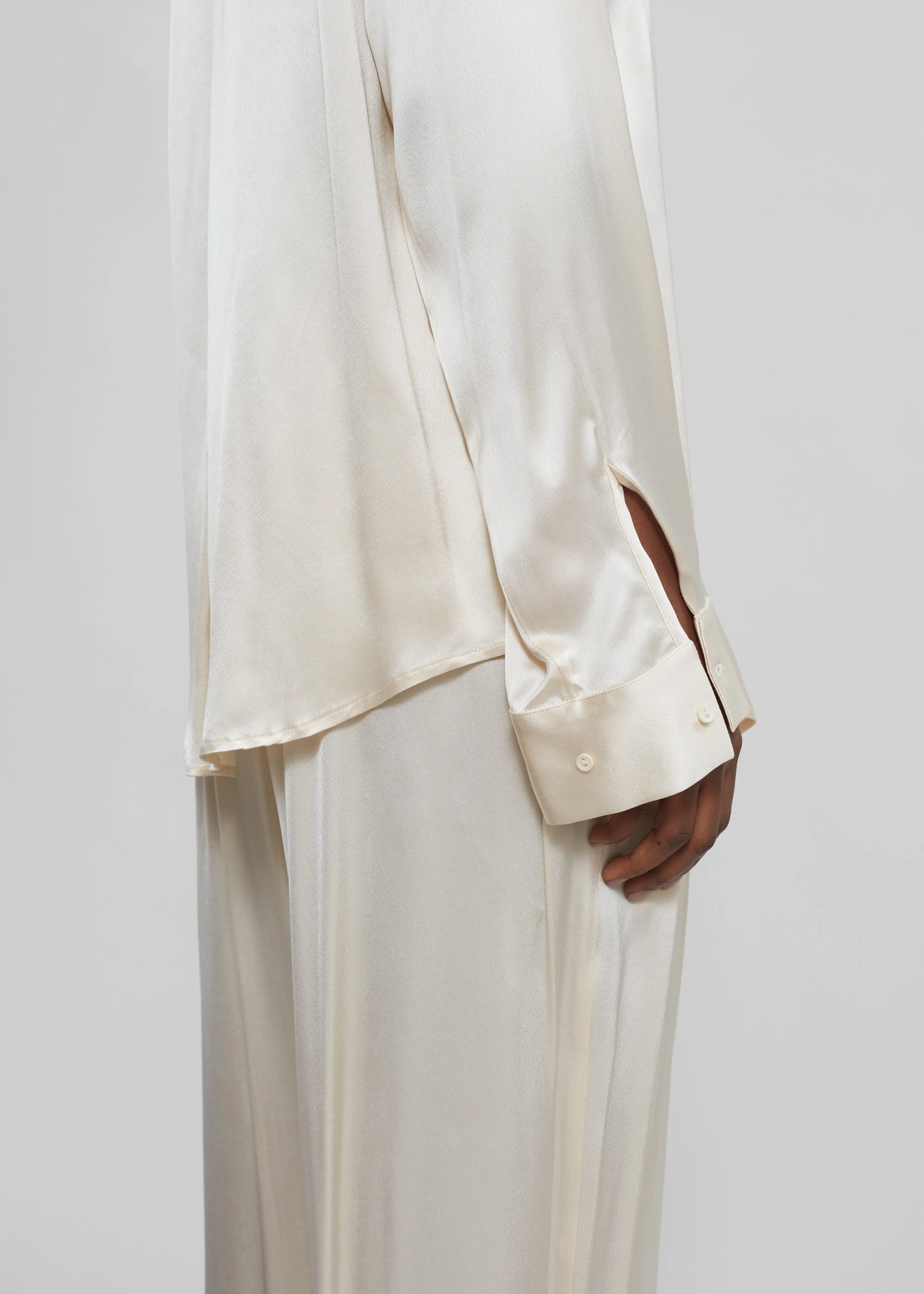 Matteau Satin Shirt - Ivory sold by Frankie Shop product image thumbnail 4