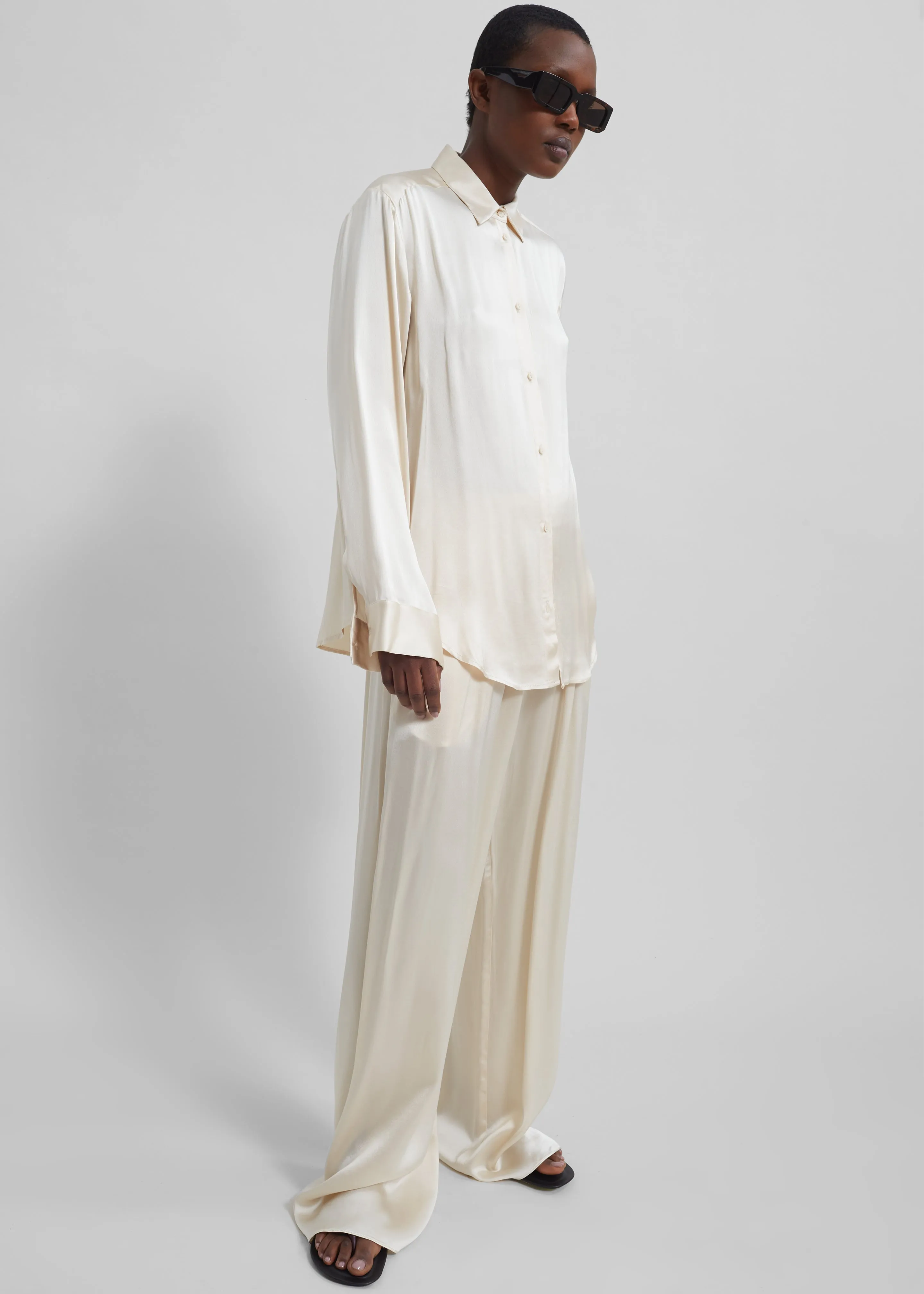 Matteau Satin Shirt - Ivory sold by Frankie Shop product image thumbnail 3
