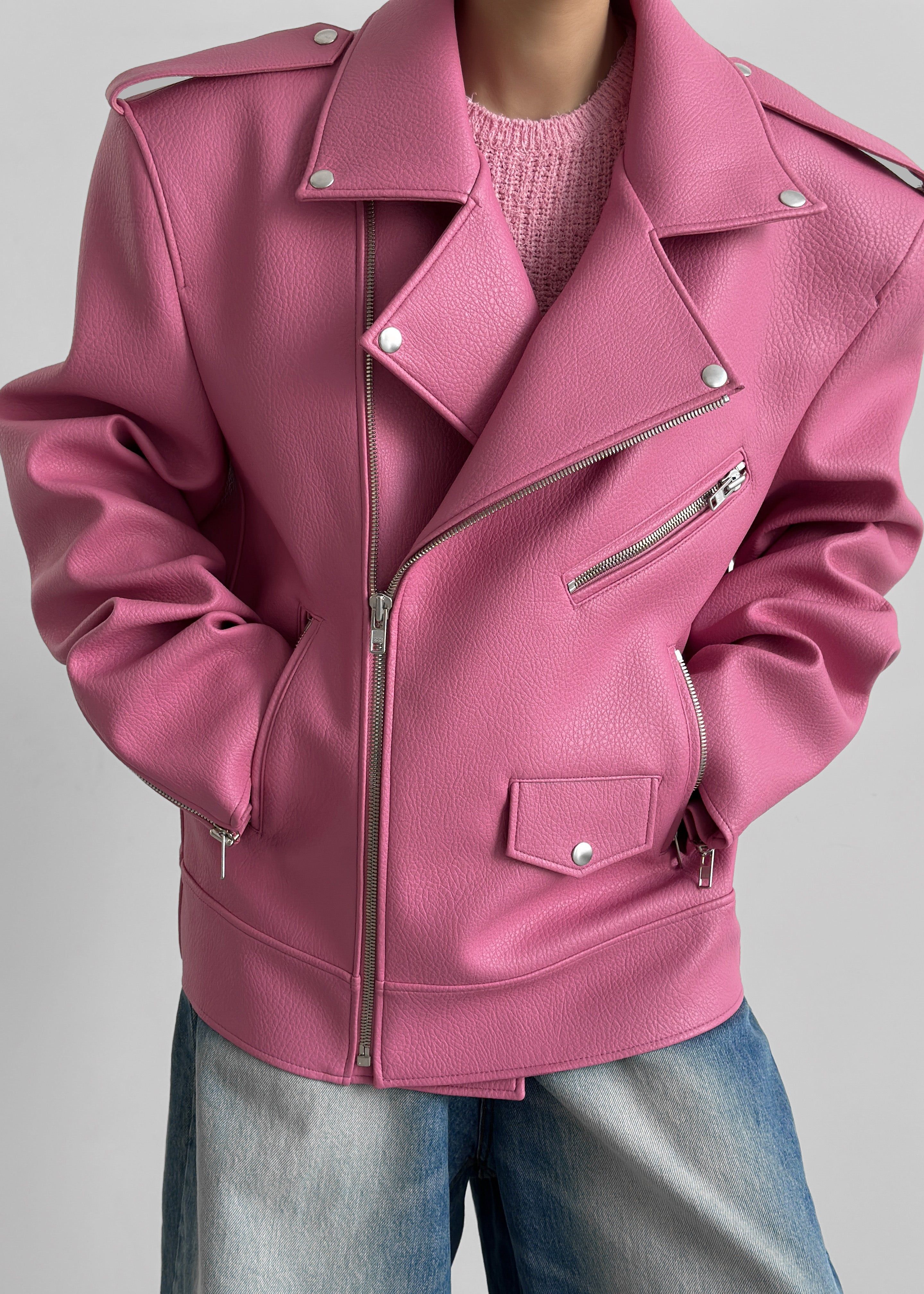 Chicago Oversized Perfecto Jacket - Pink sold by Frankie Shop product image thumbnail 10