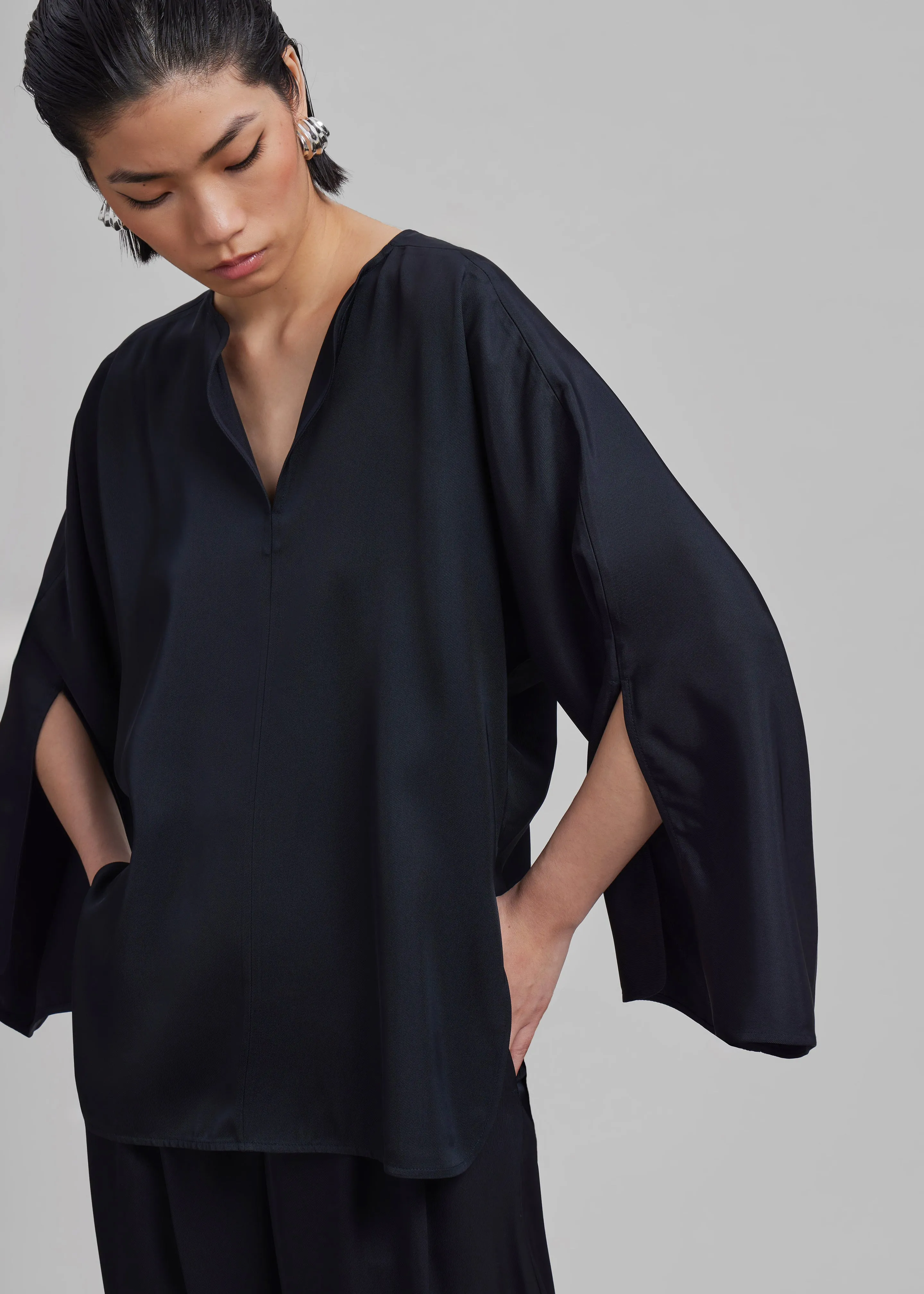 By Malene Birger Calias Blouse - Black sold by Frankie Shop