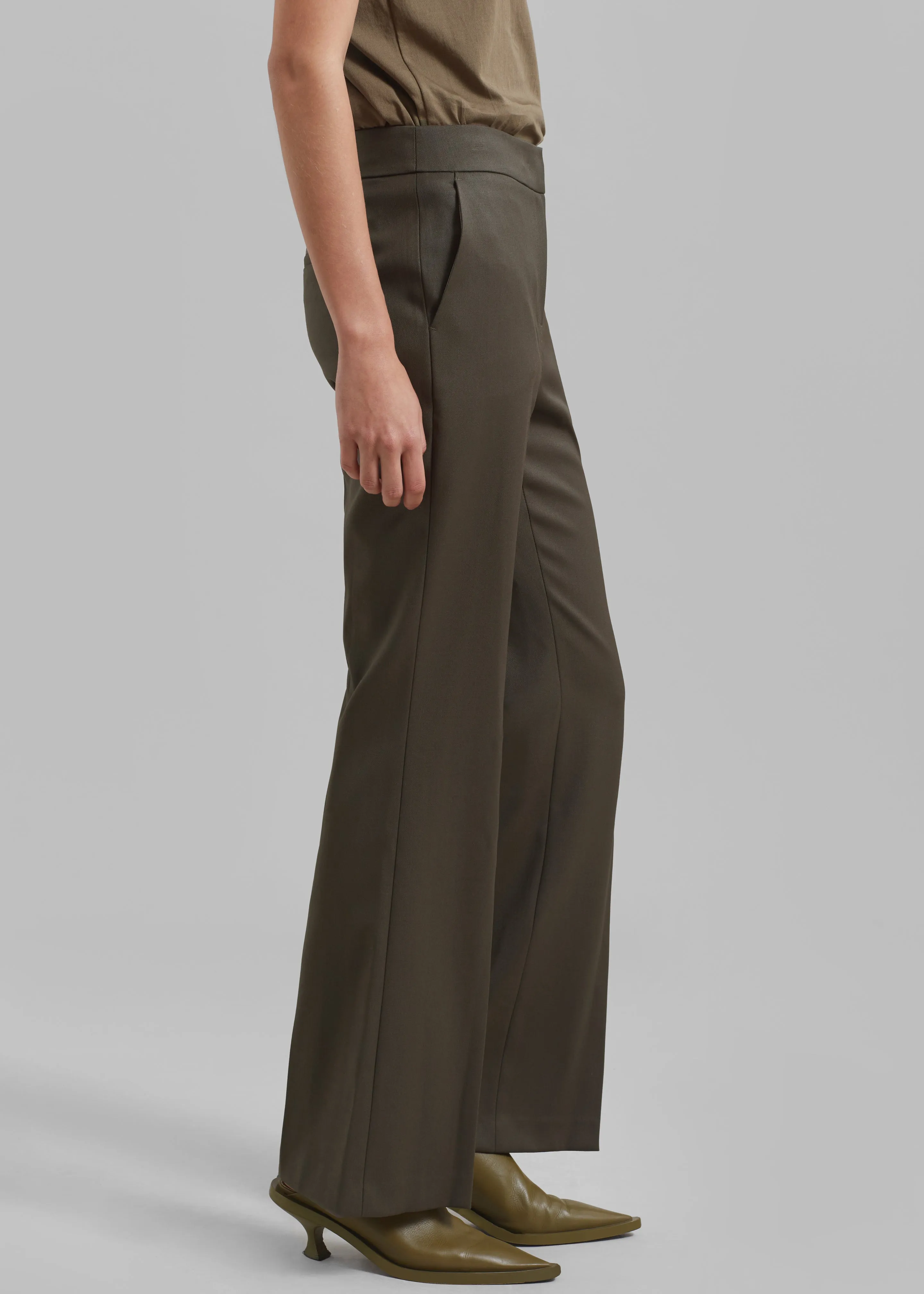 Amomento Straight Fit Wool Pants - Khaki sold by Frankie Shop product image thumbnail 3