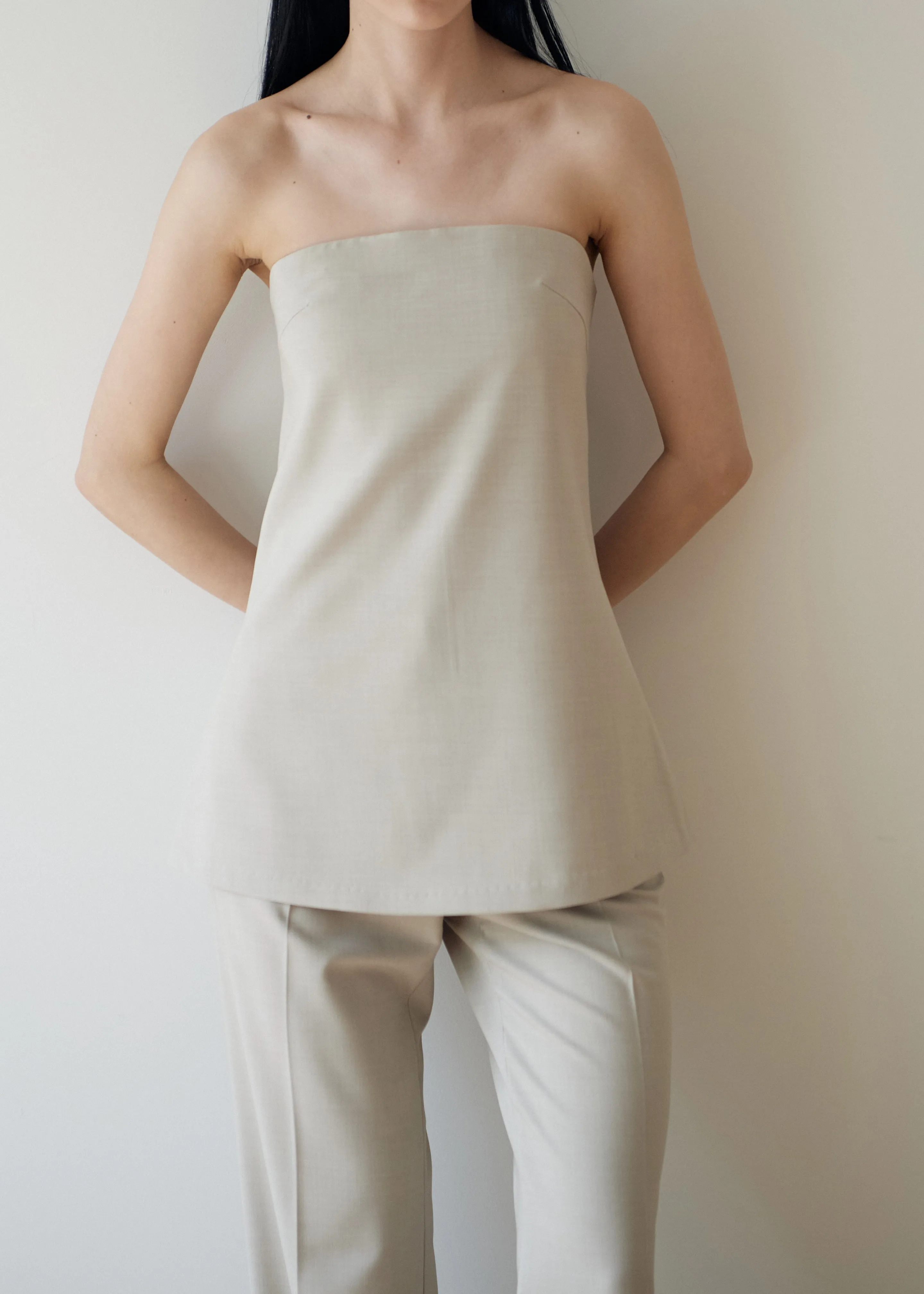 Kit Strapless Top - Beige sold by Frankie Shop