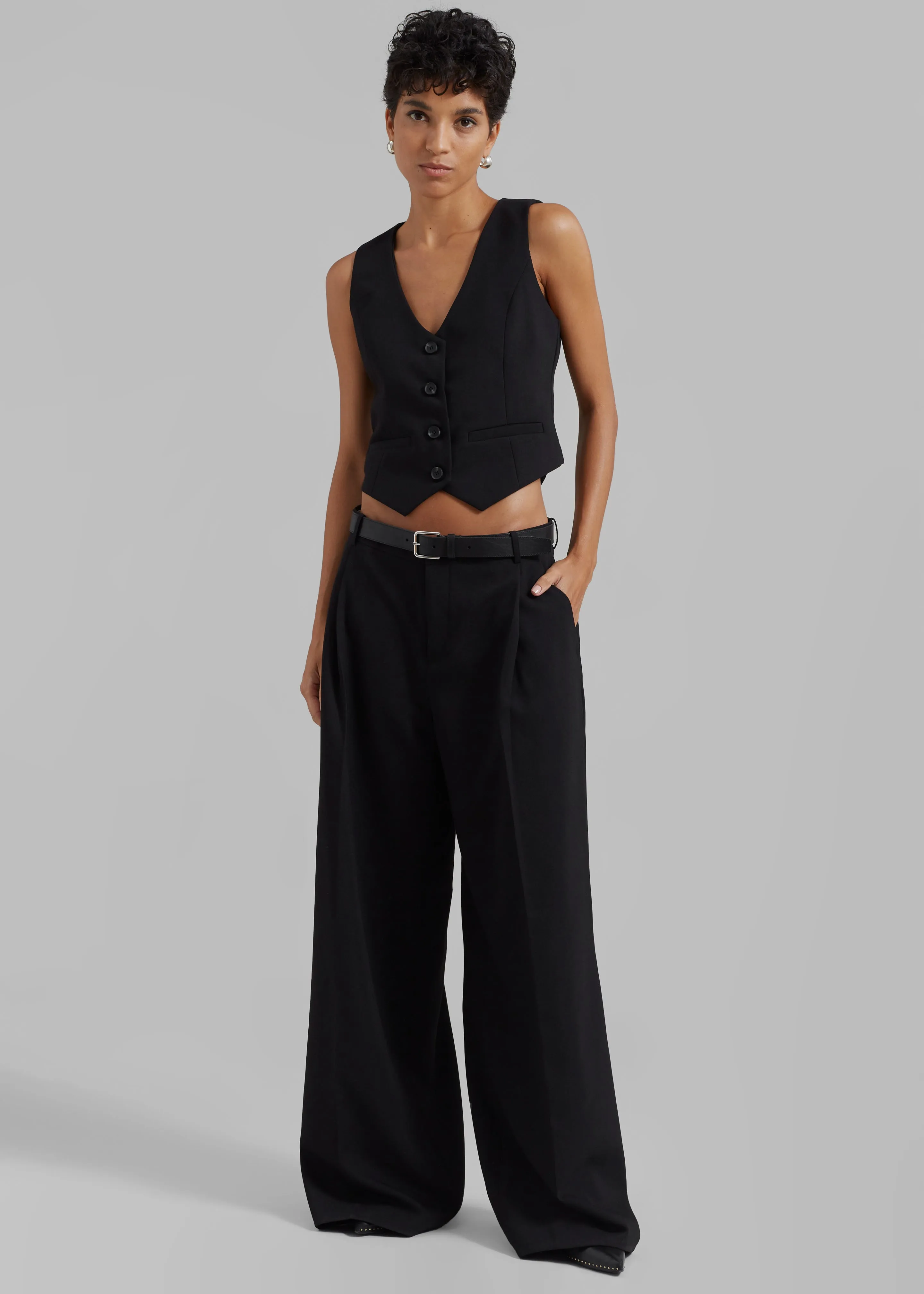 Lillian Wide Trousers - Black sold by Frankie Shop