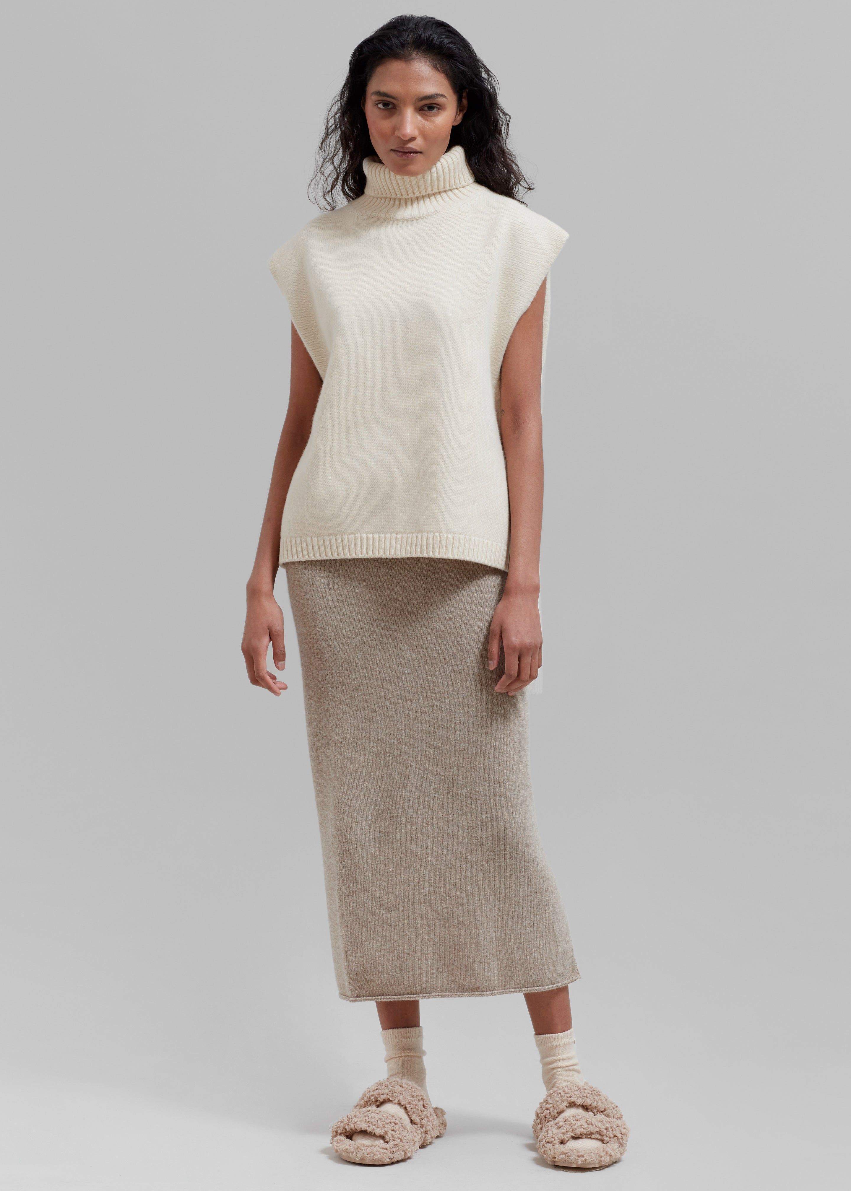 Vira Sleeveless Knit Turtleneck - Cream sold by Frankie Shop