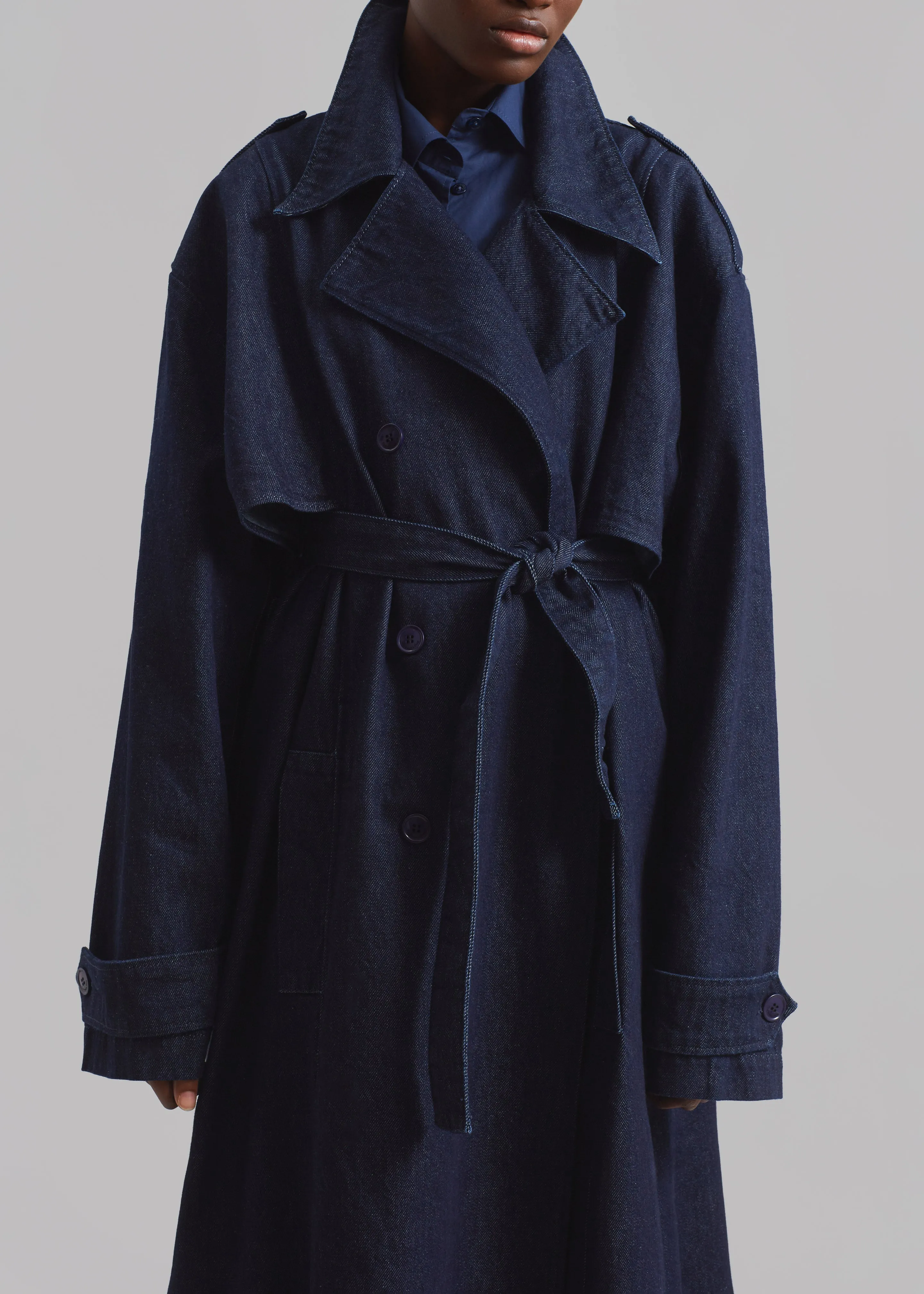 Nikola Denim Trench Coat - Raw Wash sold by Frankie Shop product image thumbnail 3