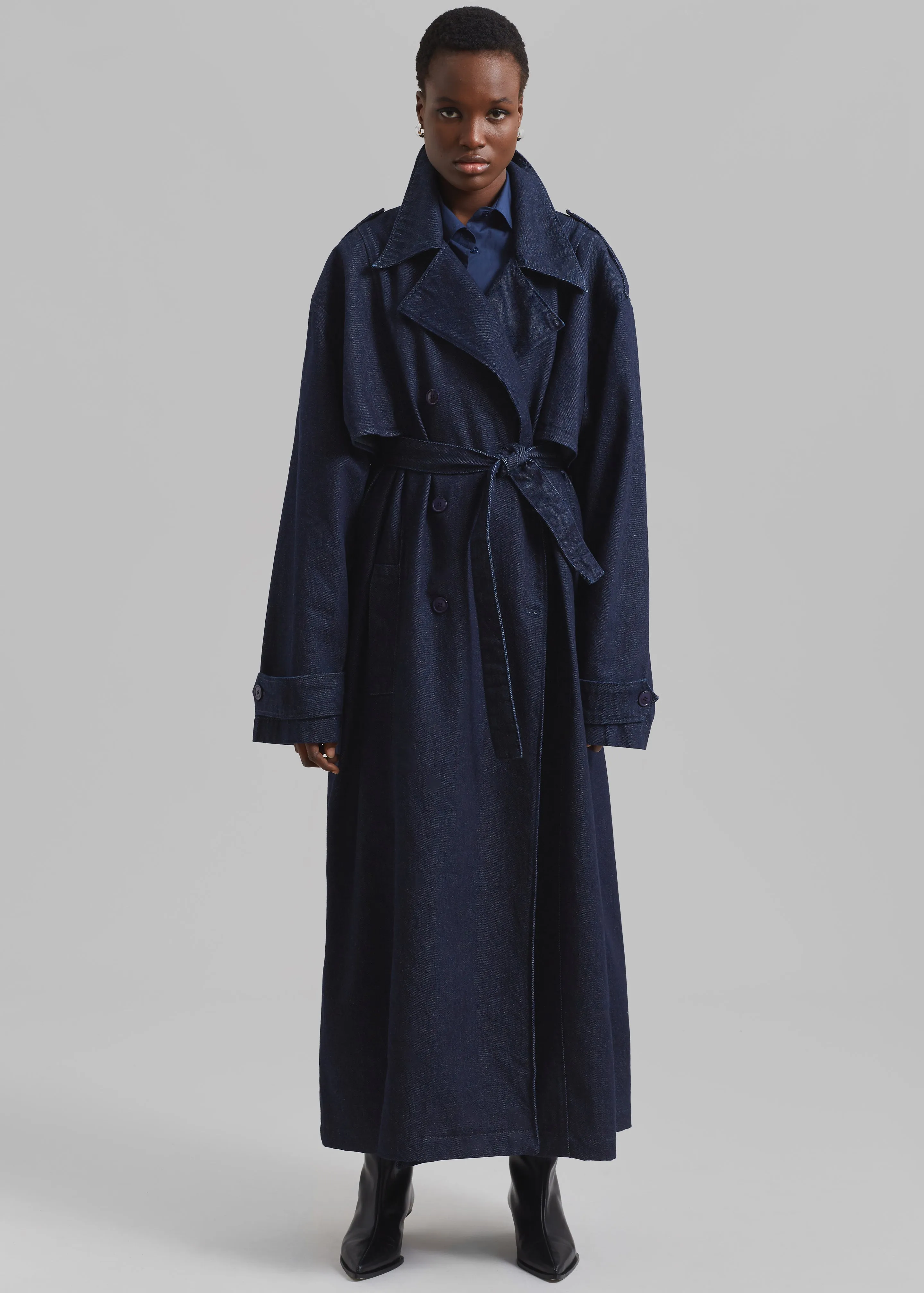 Nikola Denim Trench Coat - Raw Wash sold by Frankie Shop product image thumbnail 4
