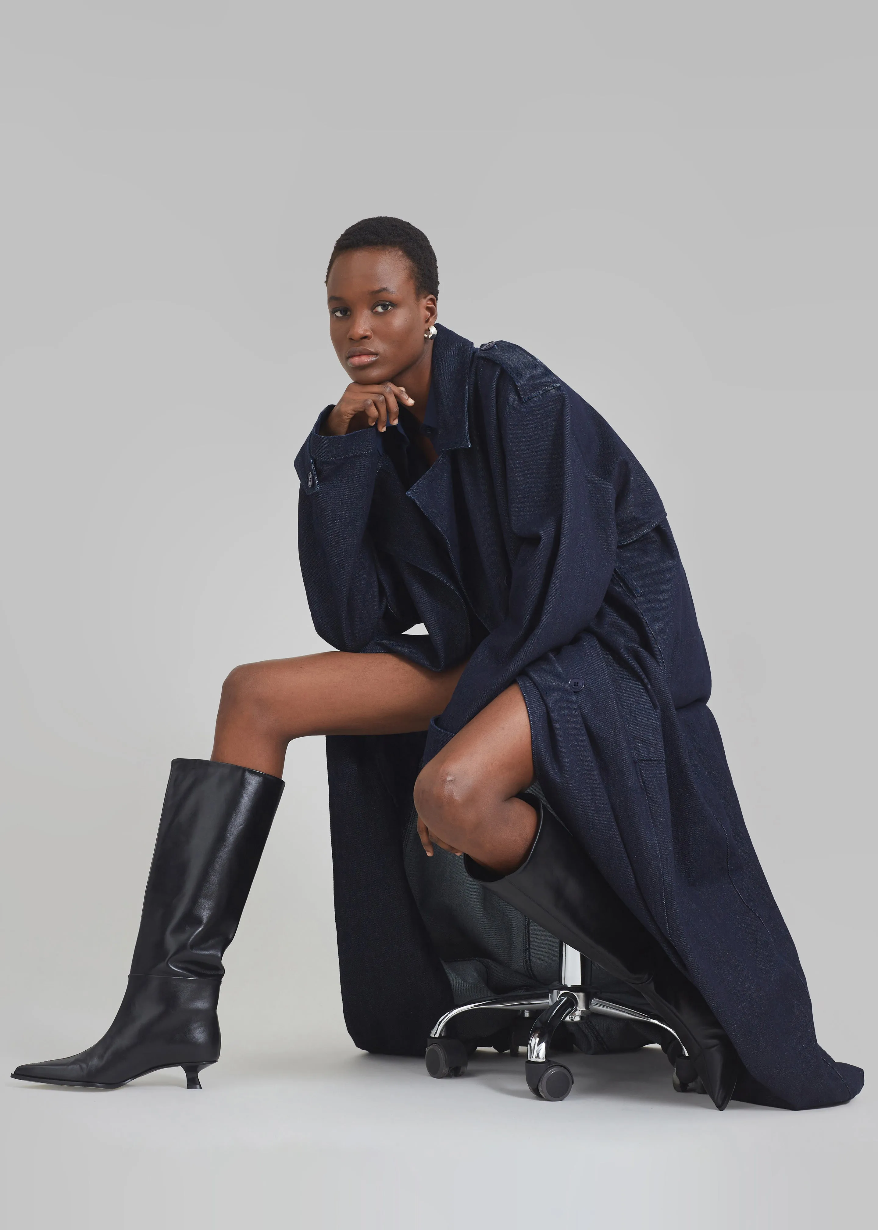 Nikola Denim Trench Coat - Raw Wash sold by Frankie Shop