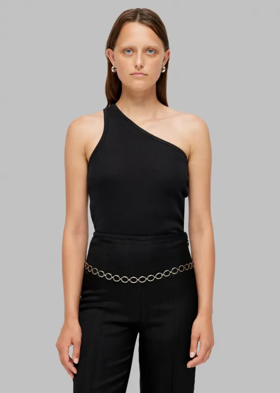 Róhe Asymmetric Rib Top - Noir sold by Frankie Shop