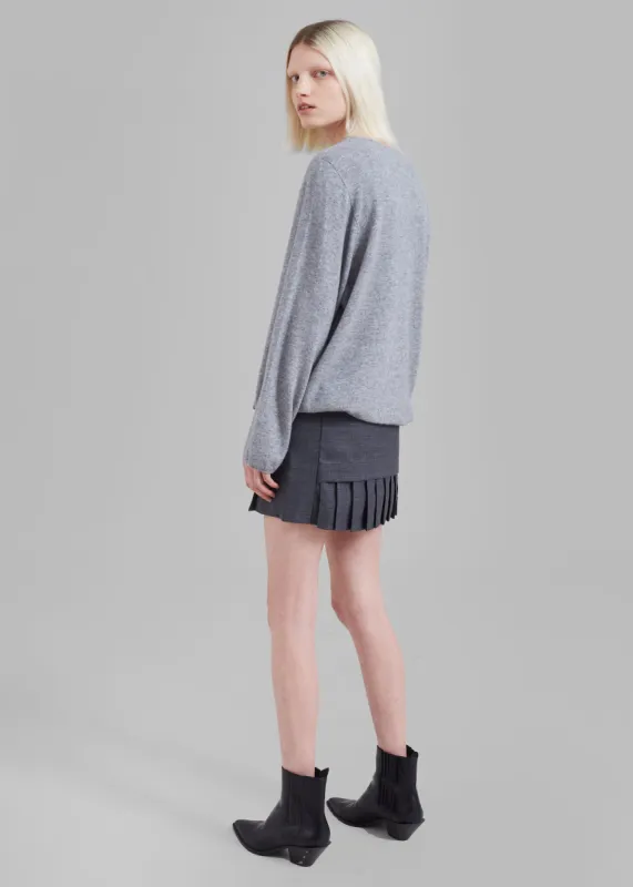 The Garment Windsor Mini Skirt - Grey Melange sold by Frankie Shop