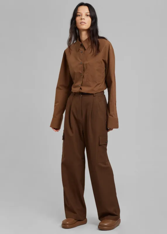 Maesa Cargo Pants - Brown sold by Frankie Shop