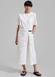 Claire Belted Maxi Dress - White sold by Frankie Shop