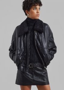 Low Classic Leather Short Jacket - Black sold by Frankie Shop