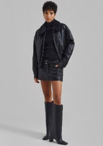 Low Classic Leather Short Jacket - Black sold by Frankie Shop