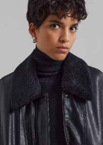 Low Classic Leather Short Jacket - Black sold by Frankie Shop