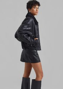 Low Classic Leather Short Jacket - Black sold by Frankie Shop