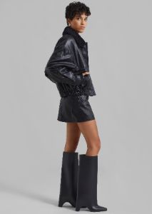 Low Classic Leather Short Jacket - Black sold by Frankie Shop