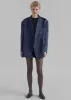 Jo Satin Blazer - Navy sold by Frankie Shop