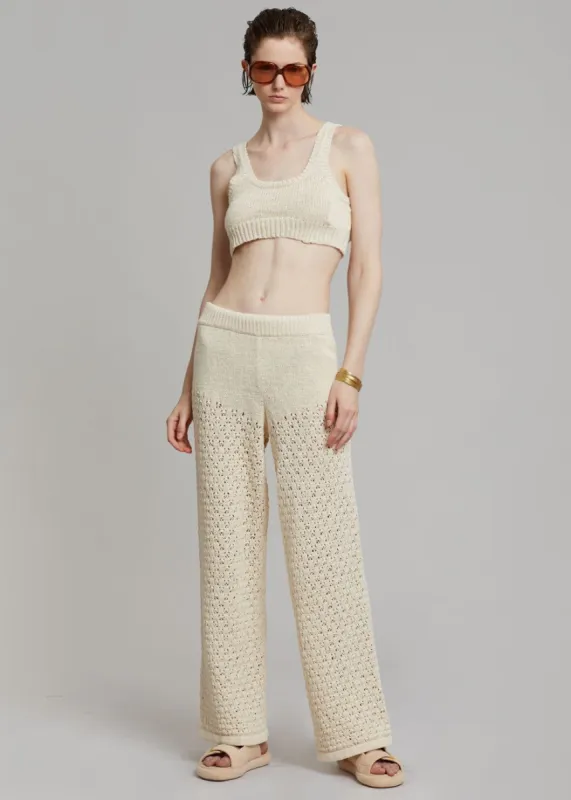 ROTATE Birdy Knit Top - White Asparagus made by Frankie Shop