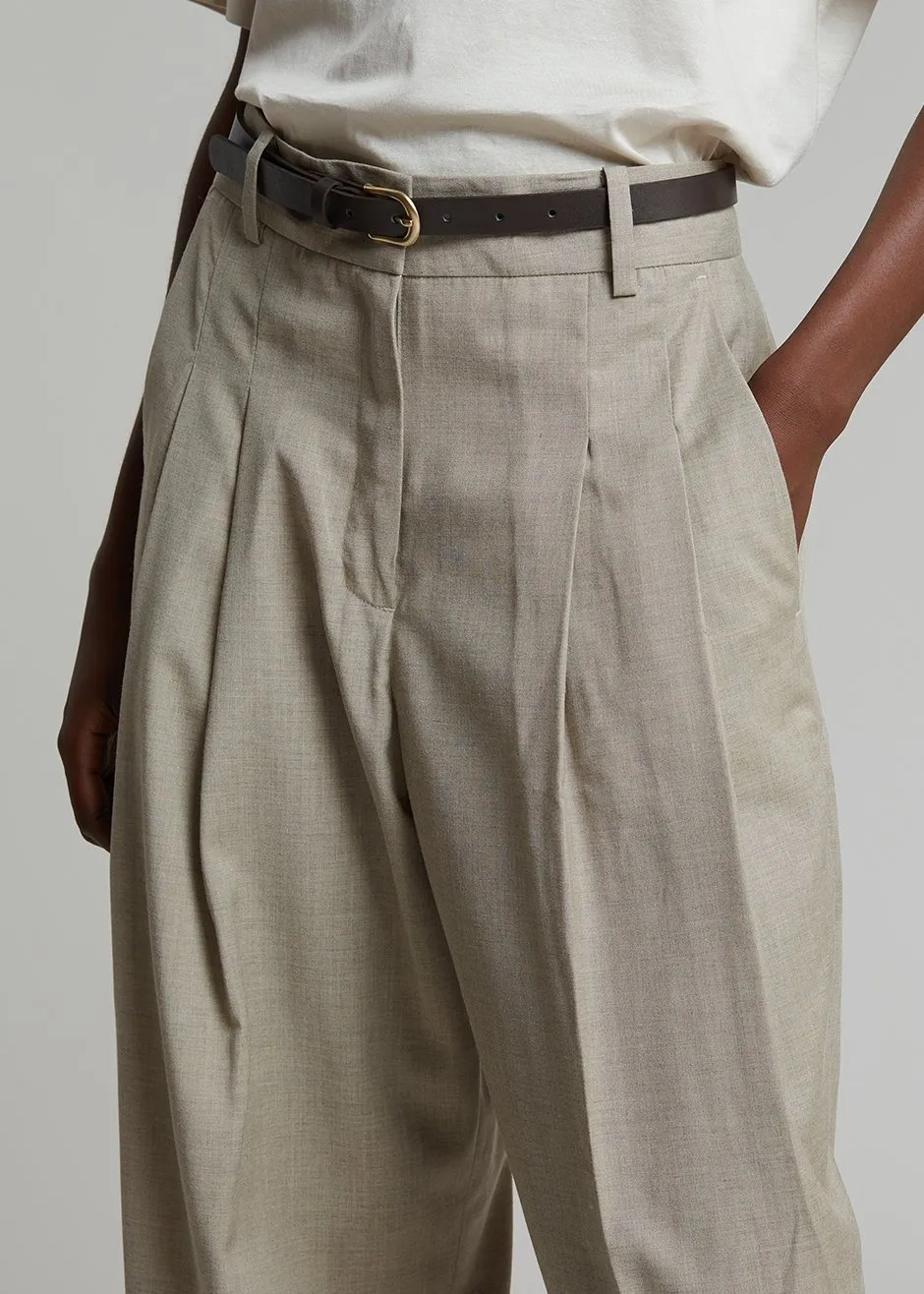 Gelso Pleated Trousers - Light Taupe Melange sold by Frankie Shop product image thumbnail 4