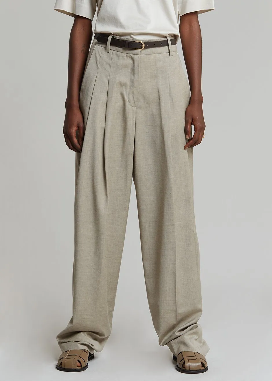 Gelso Pleated Trousers - Light Taupe Melange sold by Frankie Shop product image thumbnail 3