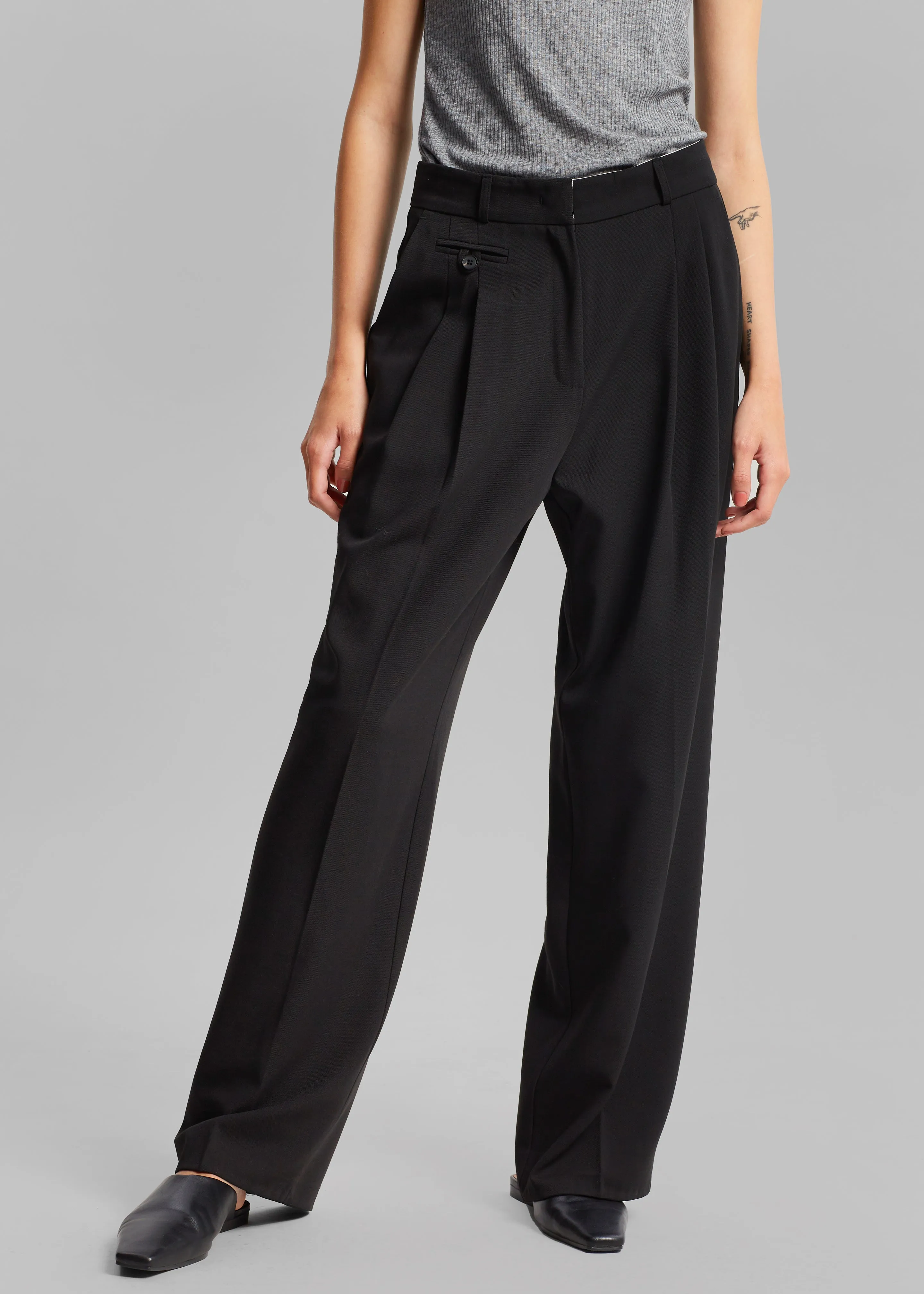 Dawn Button Slack Trousers - Black sold by Frankie Shop product image thumbnail 2