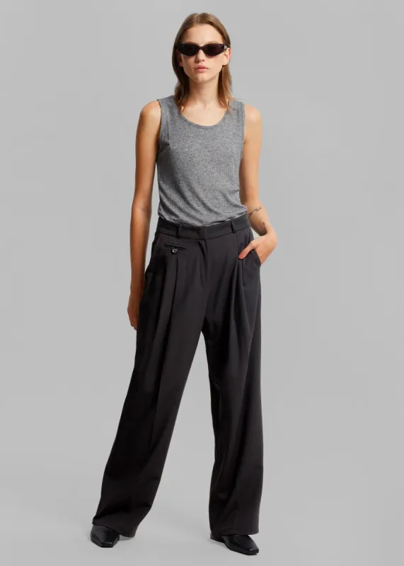 Dawn Button Slack Trousers - Black sold by Frankie Shop
