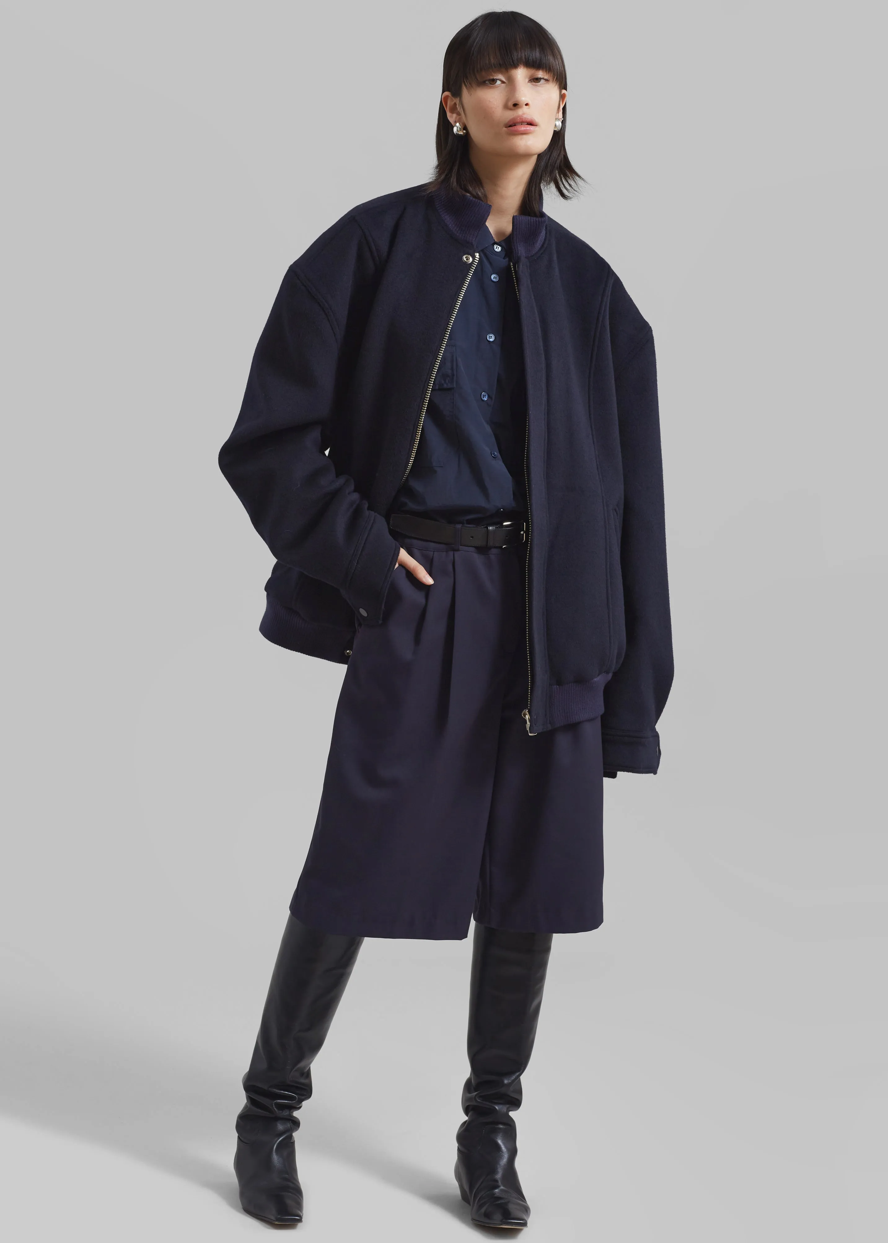 Arley Oversized Bomber - Navy sold by Frankie Shop