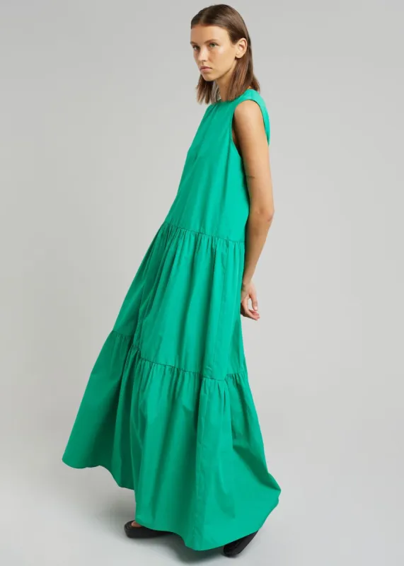 Aka Flouncy Long Dress - Green sold by Frankie Shop