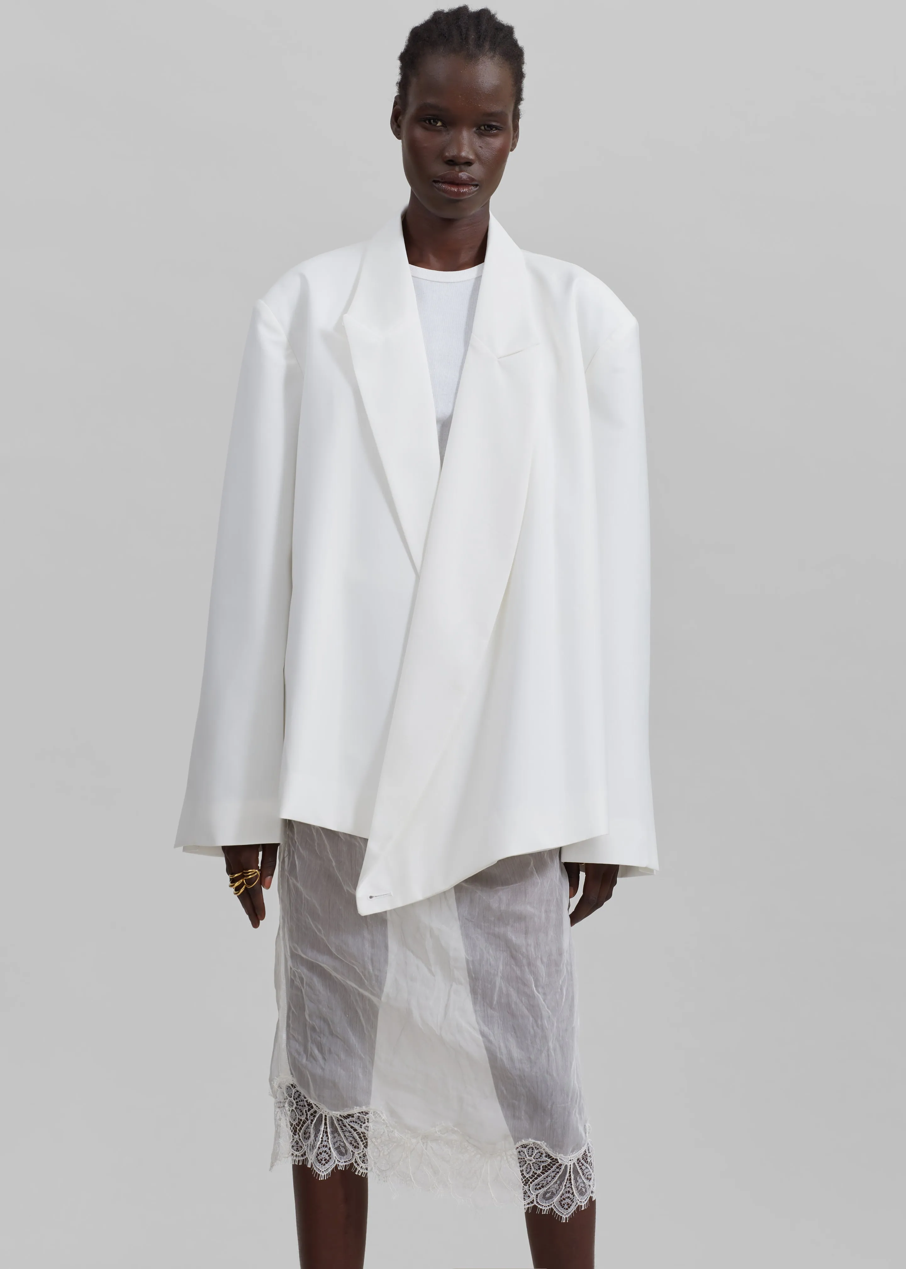 Geneva Wrap Blazer - White sold by Frankie Shop product image thumbnail 5