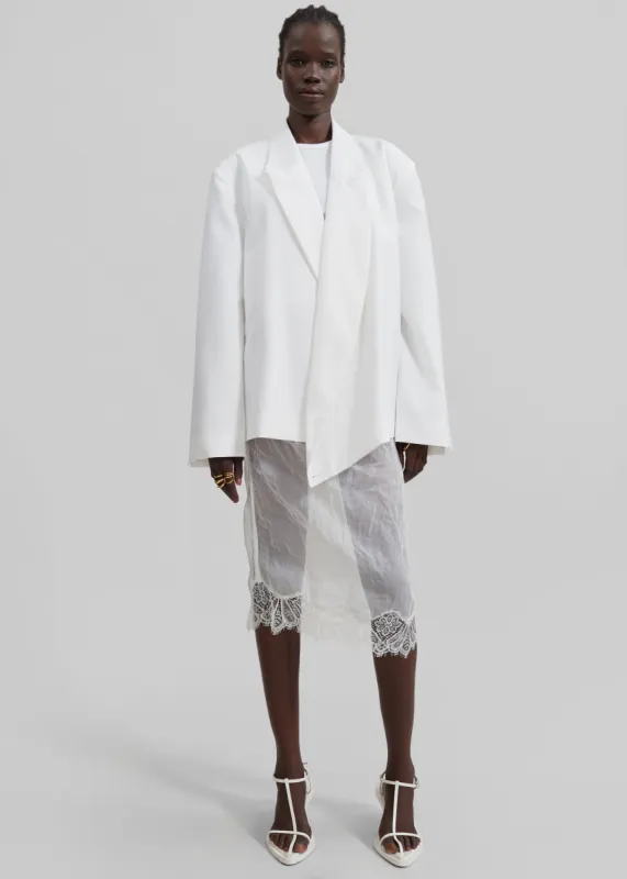 Geneva Wrap Blazer - White sold by Frankie Shop