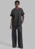 Mani Roll Up Sleeve Tee - Charcoal/Black sold by Frankie Shop