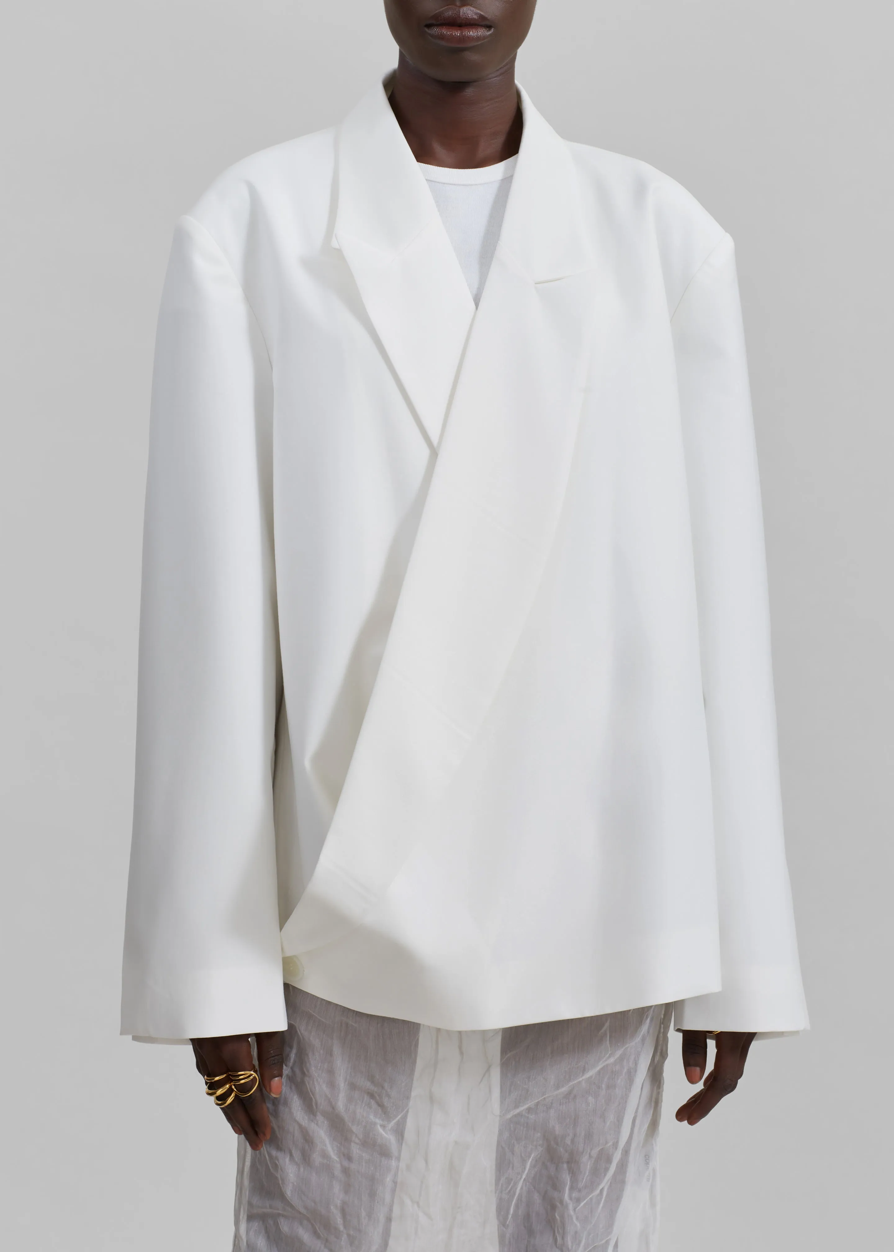 Geneva Wrap Blazer - White sold by Frankie Shop product image thumbnail 3