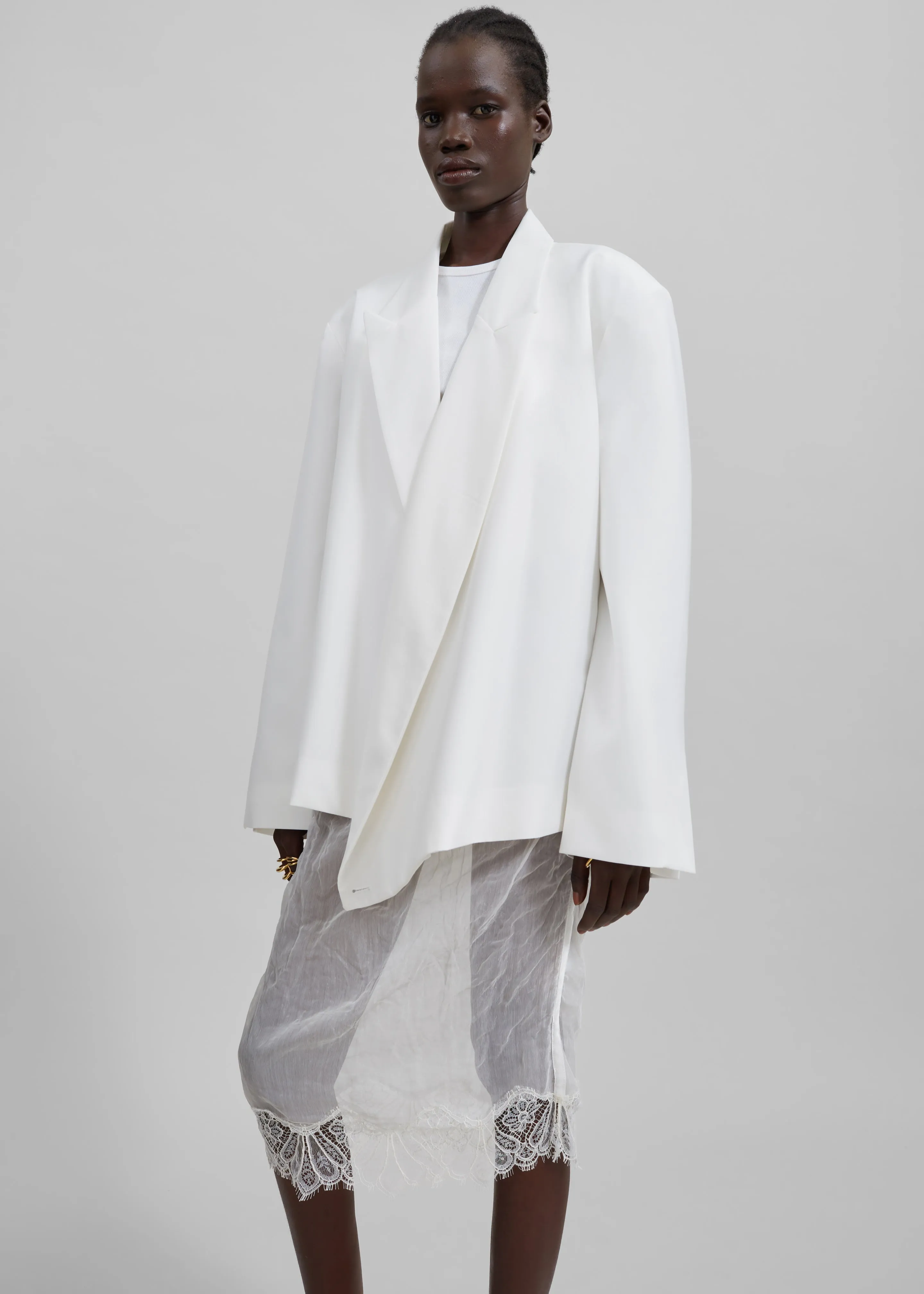 Geneva Wrap Blazer - White sold by Frankie Shop product image thumbnail 2