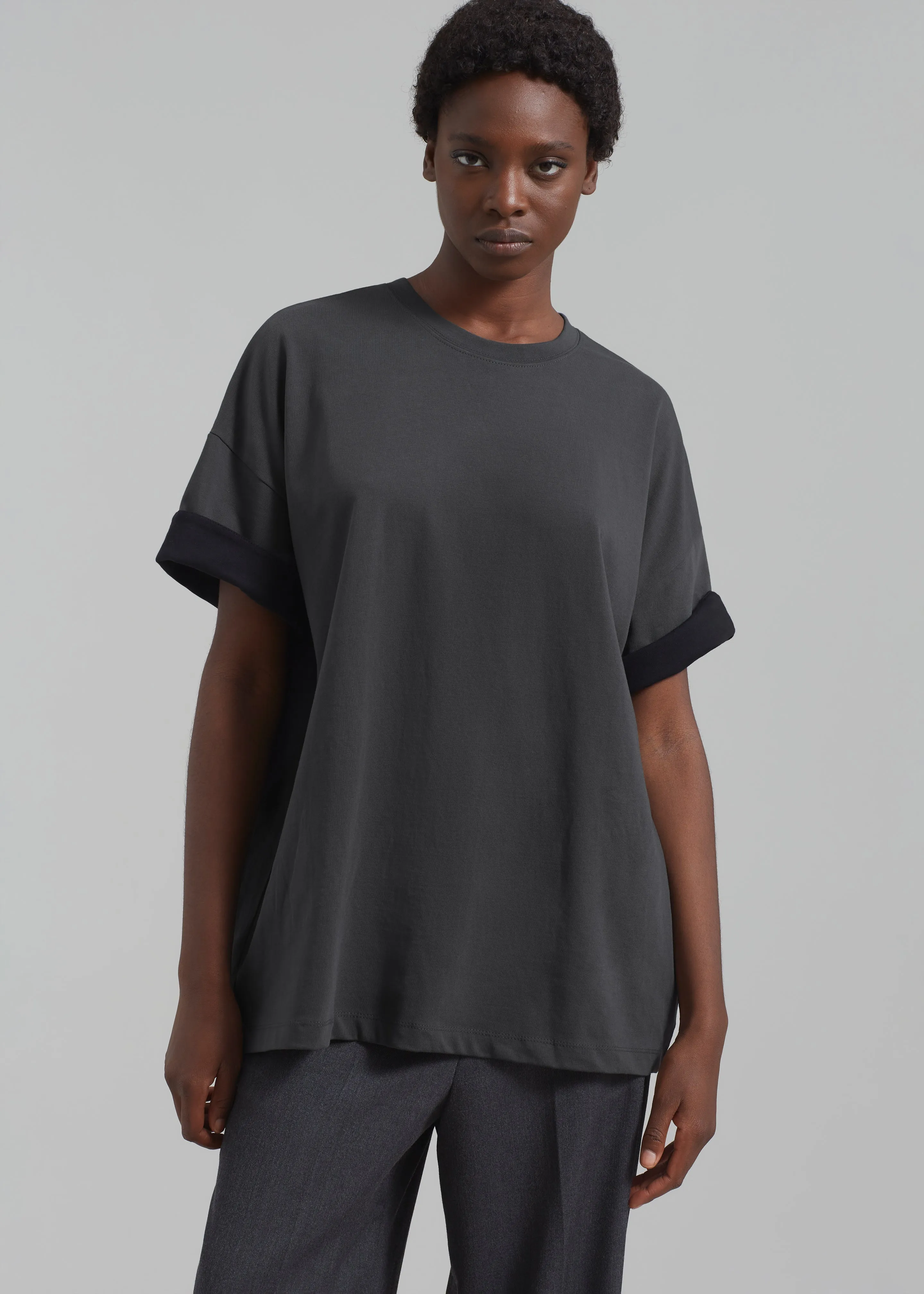 Mani Roll Up Sleeve Tee - Charcoal/Black sold by Frankie Shop product image thumbnail 3