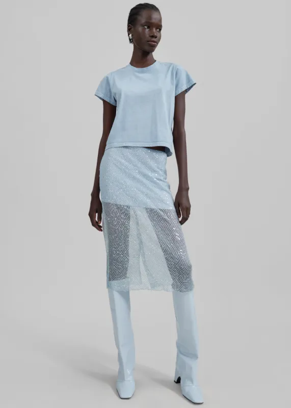 Jess Sequin Skirt - Blue sold by Frankie Shop