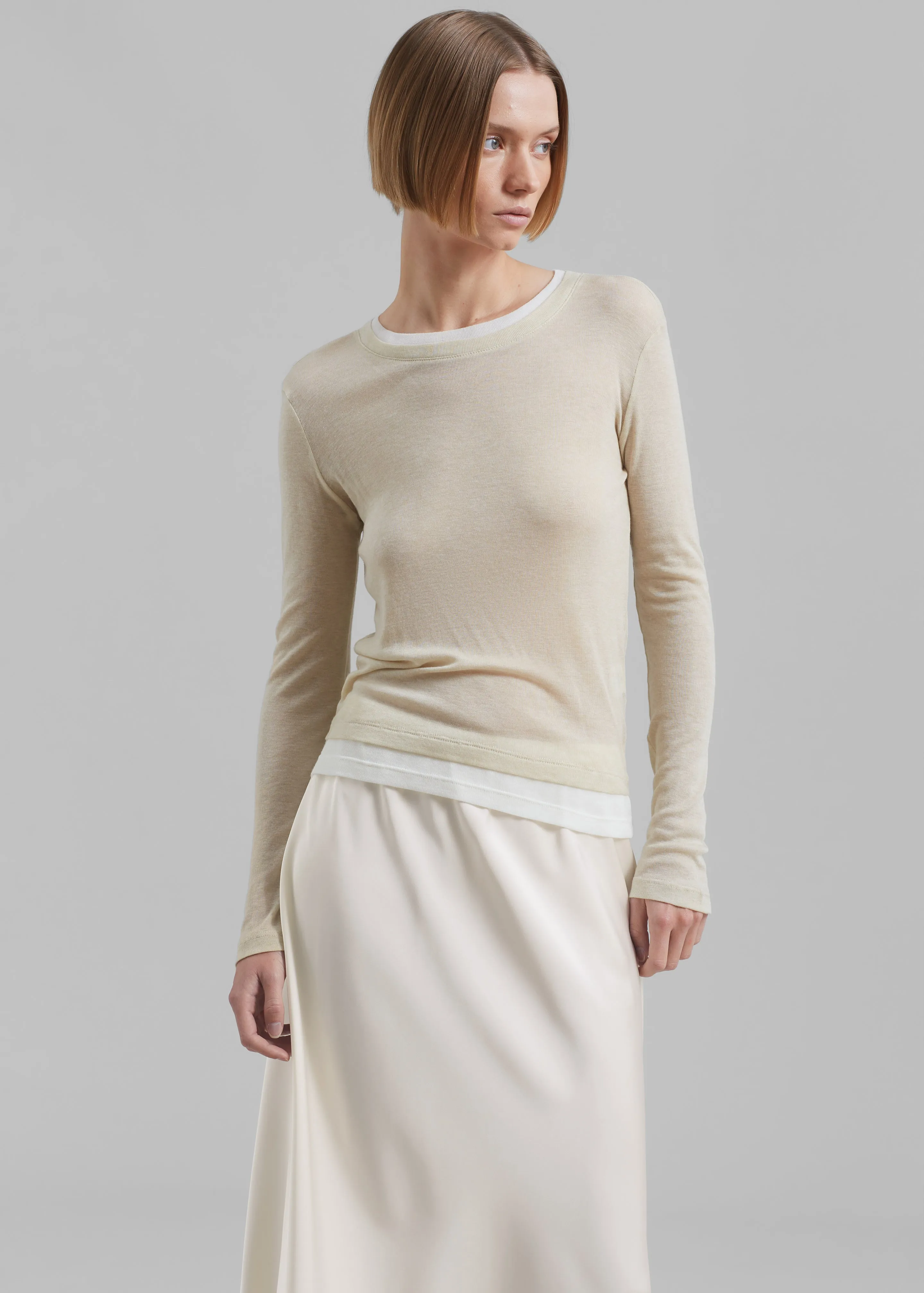 Scottie Layered Tee - Butter sold by Frankie Shop