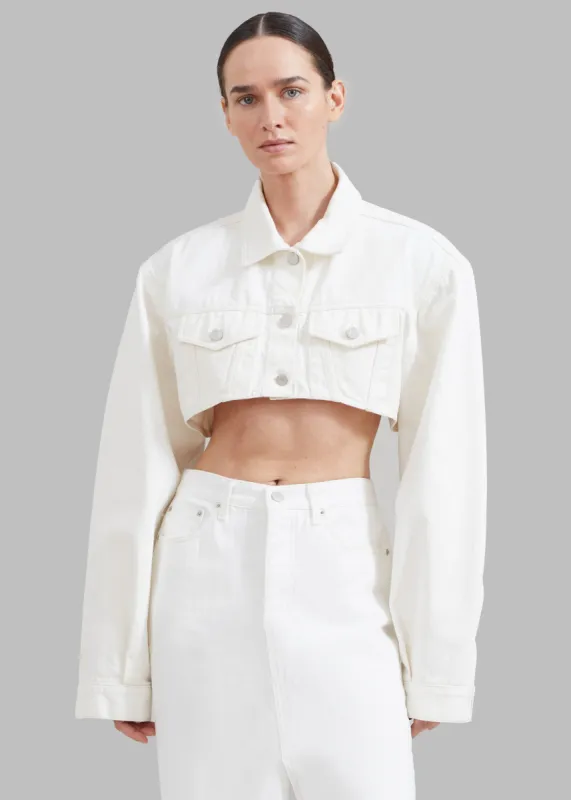 Kett Cropped Denim Jacket - Off White sold by Frankie Shop