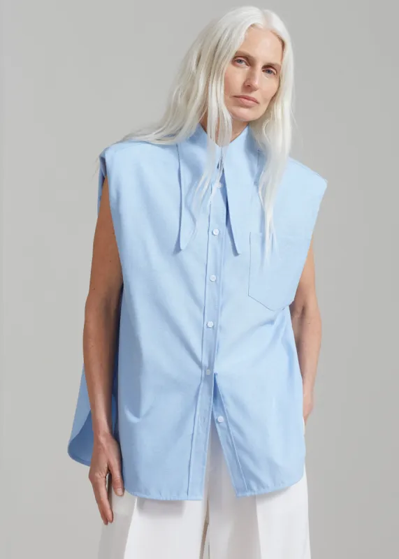 Aiden Long Collar Shirt - Light Blue sold by Frankie Shop