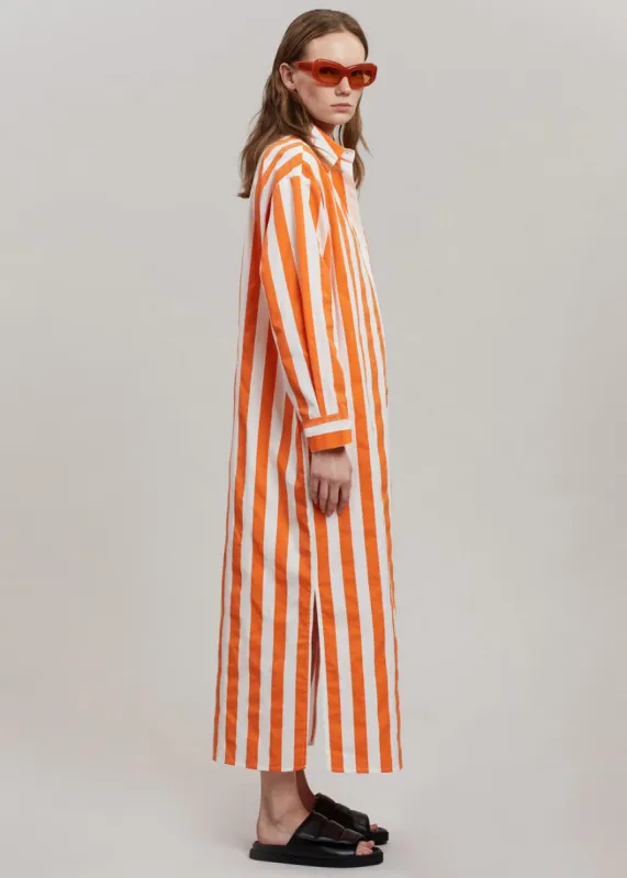 Cala Shirt Dress - Orange Stripe sold by Frankie Shop