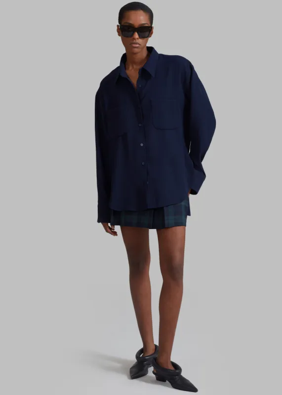 Macie Pocket Shirt - Navy sold by Frankie Shop