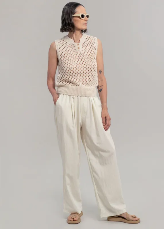 Vala Wide Pants - Cream sold by Frankie Shop