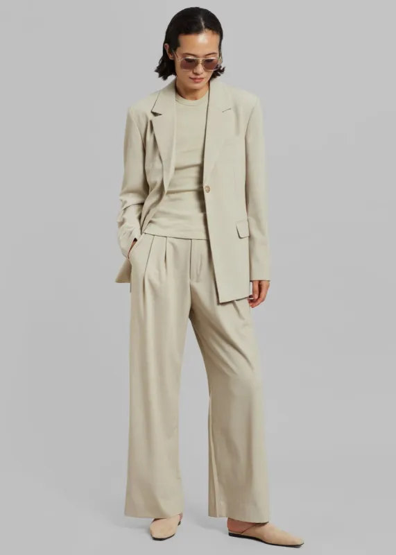 Aliye Pintuck Pants - Beige made by Frankie Shop