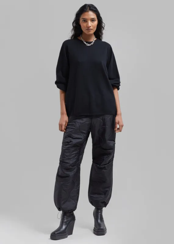 Dustine Quilted Joggers - Black made by Frankie Shop