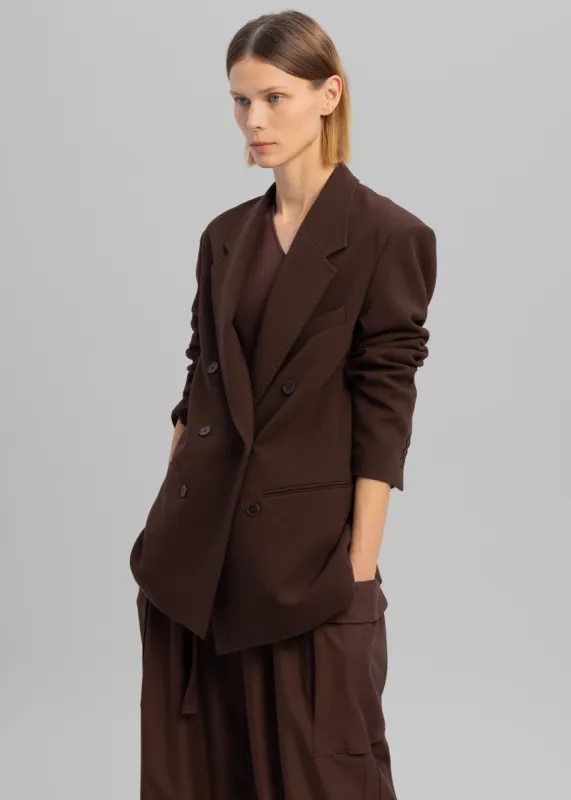 Elna Double Breasted Blazer - Brown sold by Frankie Shop