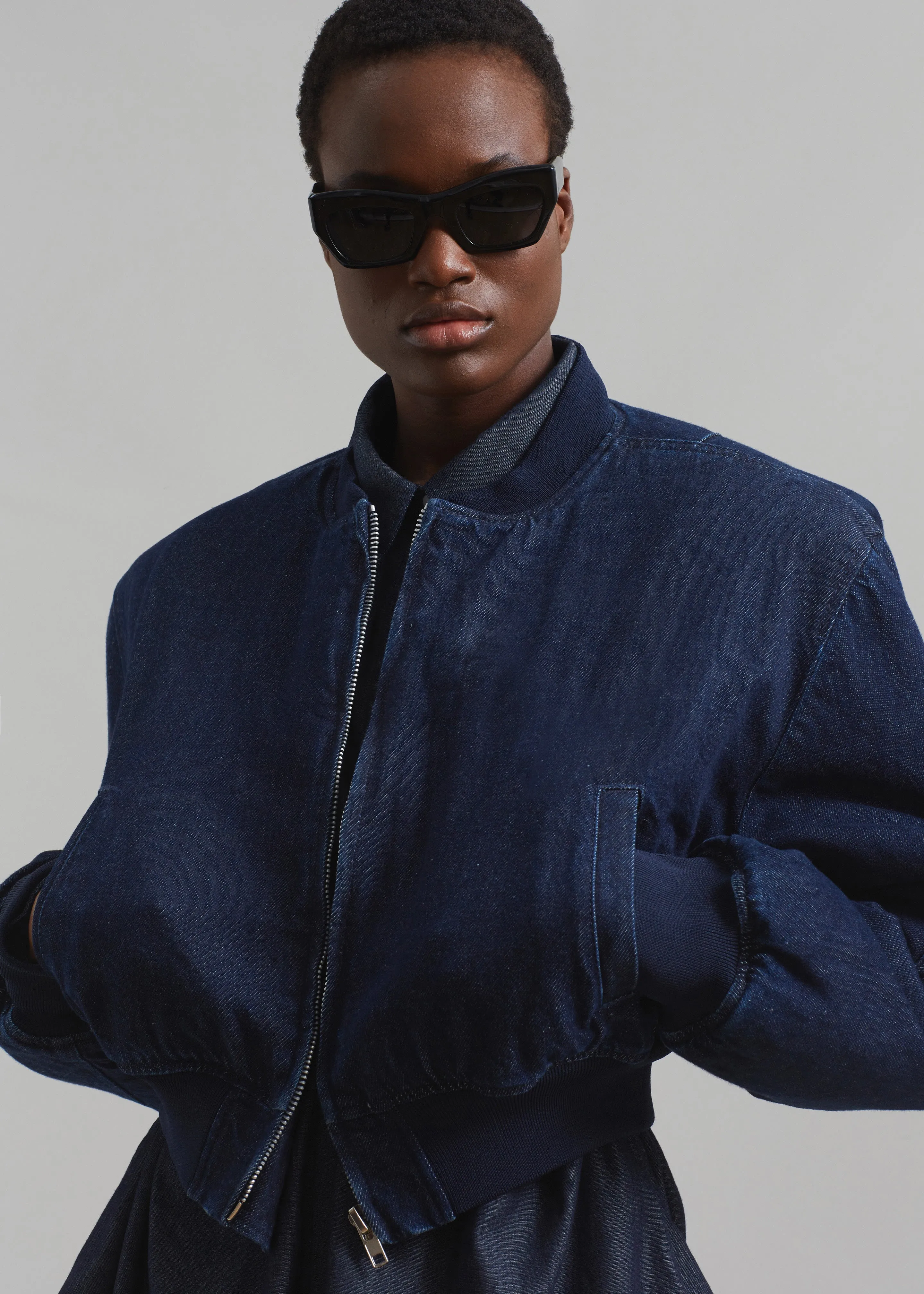 Micky Cropped Denim Bomber - Raw Wash sold by Frankie Shop product image thumbnail 2